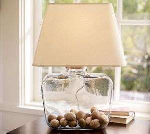 NEW FILLABLE FILL UP BASE IVORY SHADE TABLE LAMP P1  