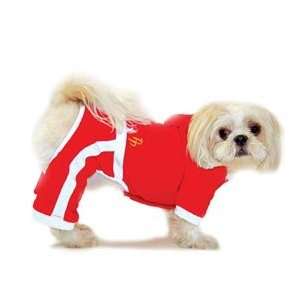    Dogo Puppy Pawer Terry Hoody Dog Jump Suit Red XS