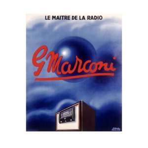  Marconi Tube Radio Set Giclee Poster Print, 32x44