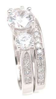 36Ct 3 Stone Engagement Wedding Ring Set New Item  