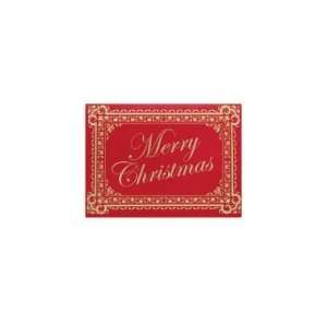   Card   Merry Christmas Red and Gold Floral