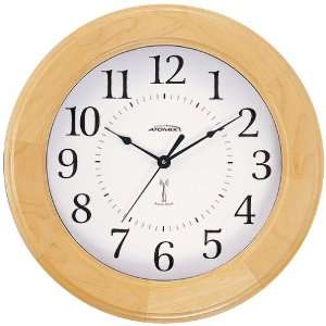  Atomix 00566 12 Atomic Clock (Natural Wood Finish Ridged 