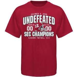   Crimson 2009 SEC Champions Undefeated Score T shirt