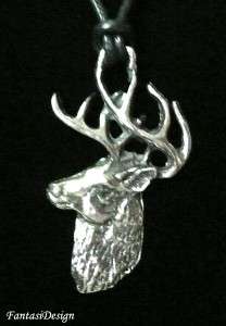 Stag Antlers Deer Pendant Wilderness Jewelry Necklace  