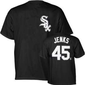 Bobby Jenks Black Majestic Name and Number Chicago White Sox T Shirt