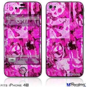  iPhone 4S Skin   Pink Plaid Graffiti 