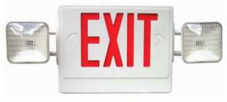 case of 6) LED Exit Sign Emergency Light Combo 2 Head  