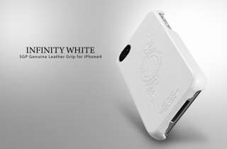 SGP Genuine Leather Grip infinity White for Apple iPhone 4 (with 