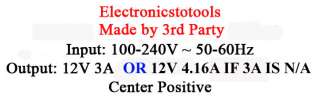 NEC LCD1525X BK LCD Power Supply Adapter Plug Cord 12V  