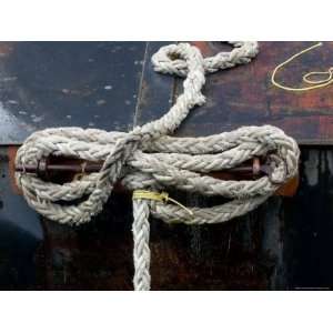 Close Up of a Rope Tied to a Metal Dock, New York, New York Premium 