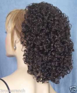ERICA Curly Banana Clip HairPiece Wig #4 Dark Brown  