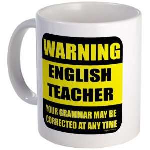  Warning english teacher sign Funny Mug by  