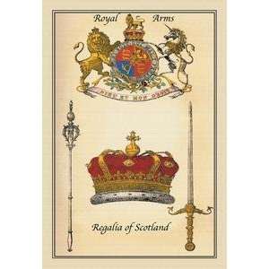  Vintage Art Royal Arms   Regalia of Scotland   Giclee Fine 