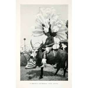 1930 Print Kavirondo Chief Kenya Africa Tribe Headdress Tribal Cattle 