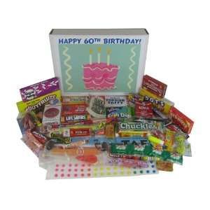 Happy 60th Birthday Party Celebration Ideas Gift Basket Box of Retro 