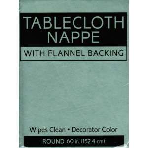  Tablecloth with Flannel Backing   Round 60 Green 