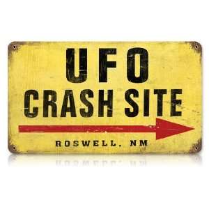  UFO Crash Site Vintaged Metal Sign