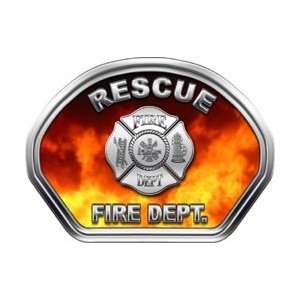   Fire Helmet Front Face Rescue Real Fire Decal Reflective Automotive