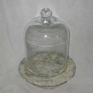   Stand Antique Look with Tall Glass Dome 