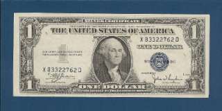US CURRENCY 1935C $1 SILVER CERT Old Paper Money, in CU  