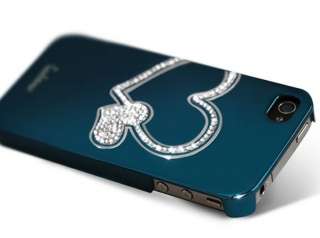 New Luxury Blue Heart Swarovski Crystal Bling Skin Case Cover For 