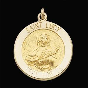  St. Lucy Medal 18mm   14kt Gold/14kt yellow gold Jewelry