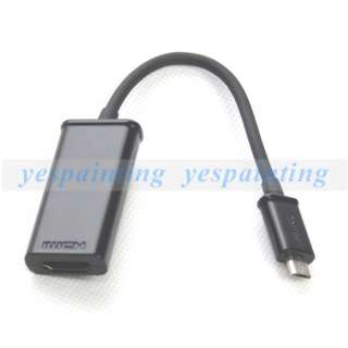 New For Samsung Galaxy S2 i9100 HTC MHL Micro USB to HDMI HDTV adapter 