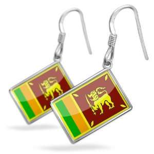  Earrings Sri Lanka Flagwith French Sterling Silver 