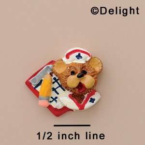  3668 tlf   Small Nurse Bear Face  Resin Decoration