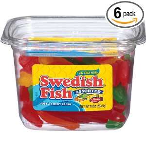 Swedish Fish Assorted Tub, 10 Ounce (Pack of 6)  Grocery 