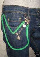 125 JUICY COUTURE SKULL LEATHER SWAG BELT JEAN CHAIN  