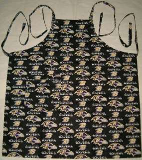 BARBEQUE APRON MADE W BALTIMORE RAVENS NFL FABRIC NEW  