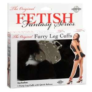  Furry Leg Cuffs   Black