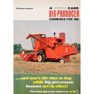  1966 Ad Case Big Producer Combines Corn Head Farming 