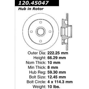  Centric Parts 120.45047 Premium Brake Rotor with E Coating 