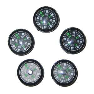  14.5 mm Air Filled Survival Button Compasses   Set of 5 