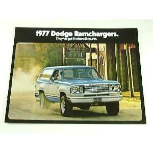   1977 77 Dodge RAMCHARGER Truck BROCHURE AD100 AW100 