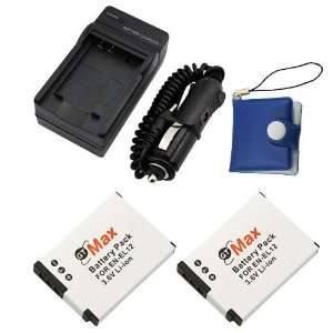  Battery + Travel Charger Set + Card Case for Nikon Coolpix AW100 