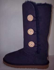 UGG Australia 1873 New In Box Size 5 Bailey Button Triplet Boots Navy 