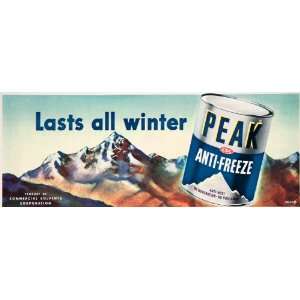  1950 Ad Peak Anti Freeze CSC Anti Rust Winter Temperatures 