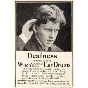  1902 Vintage Ad Deaf Deafness Cure Wilson Ear Drums 