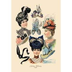  Paper poster printed on 12 x 18 stock. Spring Millinery 