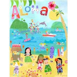  Oopsy Daisy Aloha Girls 30x40 Canvas Art Image Wrap Toys 