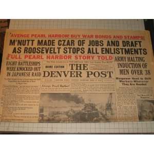  The Denver Post NewspaperPearl Harbor Story/Photographs 