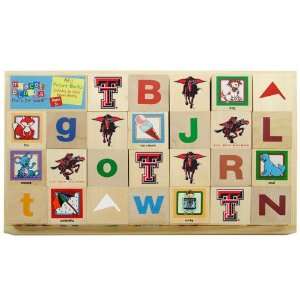 Texas Tech Red Raiders Wooden Mascot Alphabet Blocks  