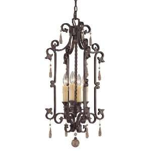   708 4 52 Bark and Gold Ayelet Tuscan Four Light Up Lighting Foyer Pend