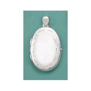 Sterling Silver Locket, 1.5 in tall (incl bail) Flat Sterling Silver 