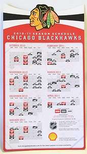 2010 11 Chicago Blackhawks SGA Magnetic Schedule  