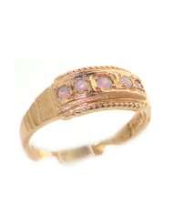 9K Rose Gold Womens Vintage Style Opal Band Ring   Size 9.5   Finger 