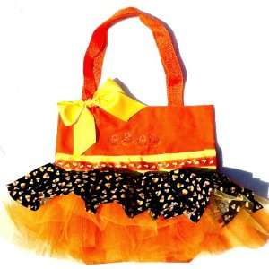   Halloween Trick or Treat Bag   Orange/Black Candy Corn Tutu Bag Baby